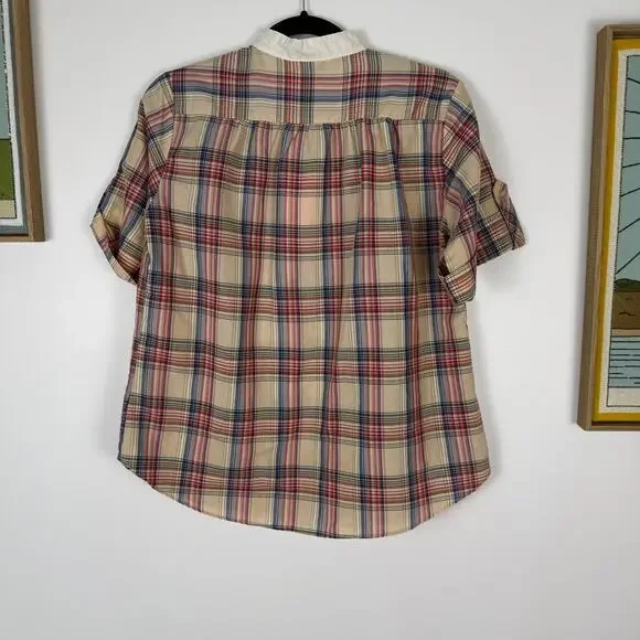 VINTAGE 80S plaid short sleeve shirt size Medium - Picture 6 of 6
